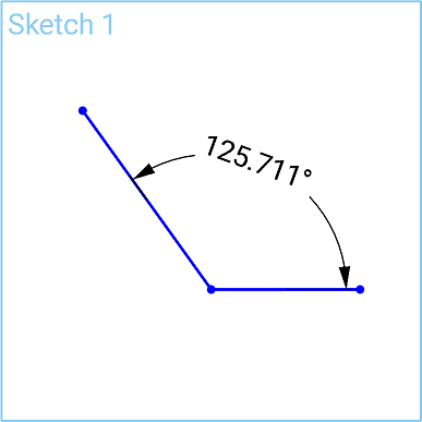Example of angle dimension