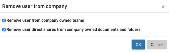 Removing a user from a company