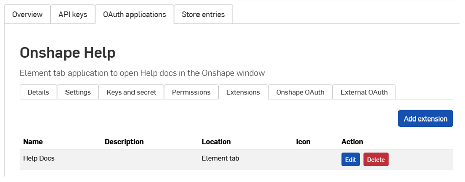 Enterprise Settings > Developer > OAuth applications > Extensions