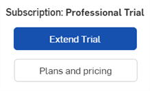 Extending a Pro Trial or viewing Plans and Pricing to upgrade