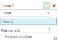 Linear relation dialog