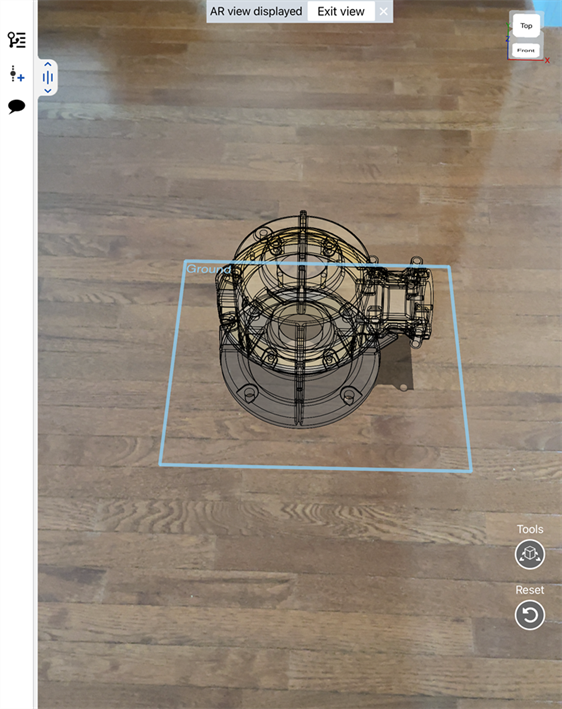 Part Studio 内のモデルの AR ビュー