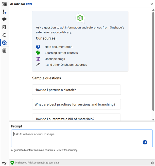 AI Advisor panel