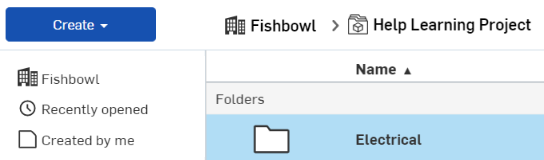 Screenshot example of nested folders in Onshape