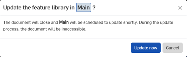 Update the feature library dialog