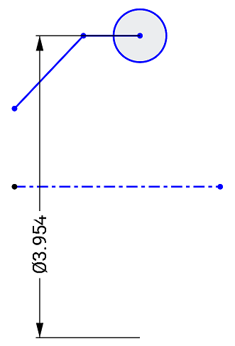 Example of centerline dimensions, showing the final result