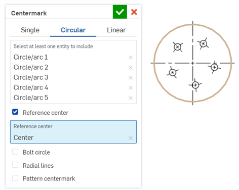 Centermark Reference center circular example