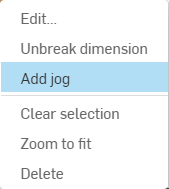 Screenshot of Add jog option highlighted in context menu
