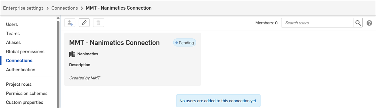 Pending connection