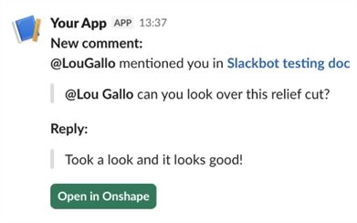 After a comment reply in Slack
