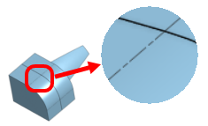 Example of phantom tangent edges viewing option