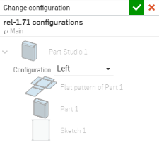 Example of changing configurations