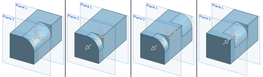 Face blend plane limits example