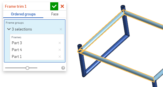 Example selecting multiple segments to trim the other segments