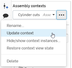 Update context menu option