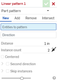 Linear pattern feature dialog