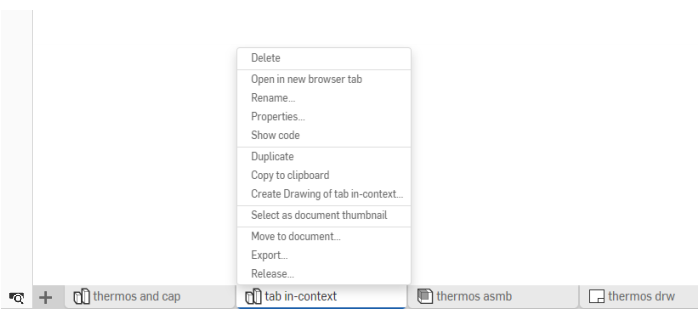Right Click Menu for document tabs