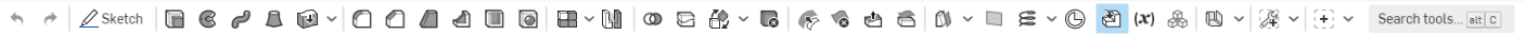 Feature toolbar with Derived feature icon highlighted