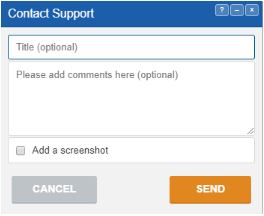 Contact support dialog