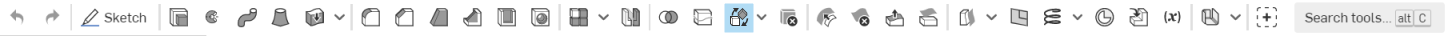 Feature toolbar with Transform feature icon highlighted
