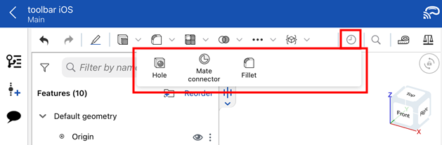 iOS: Recently used tools