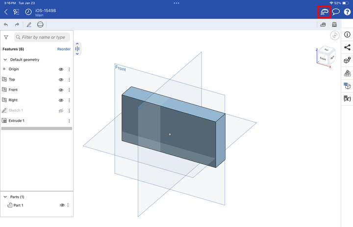 Part Studio から Vision Pro デバイスへのキャスティング