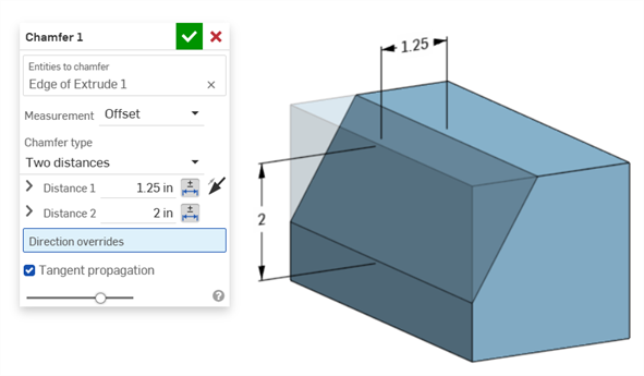 Chamfer MBD: Two distances example