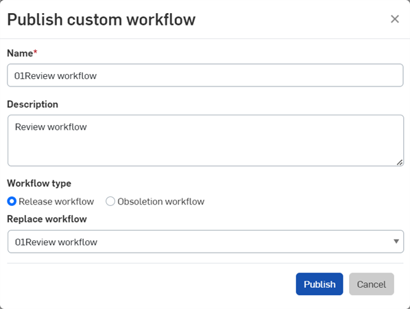 Replacing a custom workflow