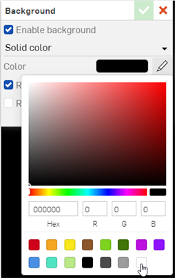 Selecting an alternate color for the background