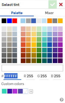 Select tint dialog