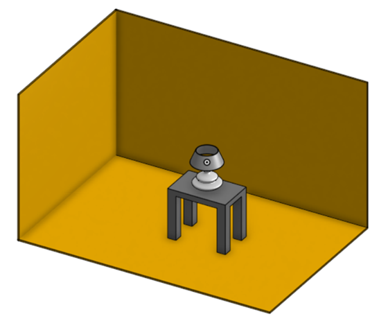 Example of a light bulb model with walls
