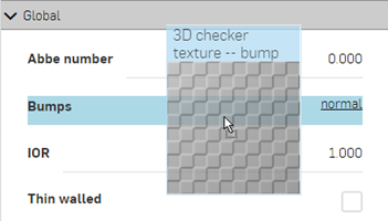Applying the bump map on a Global Bump parameter for the part