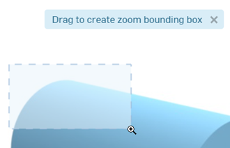Example of dragging to create a bounding box to zoom into the selection