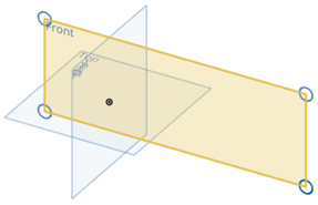 デフォルトジオメトリの例、正面プレーンのサイズ変更