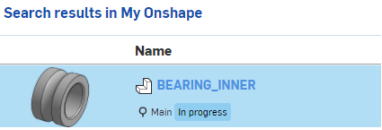 Bearing_Inner results list on Documents page