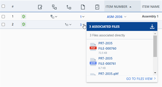 Files exported to Arena: PDF, STEP, and GLTF