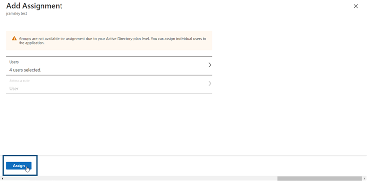 할당 추가 페이지에서 할당 버튼 클릭
