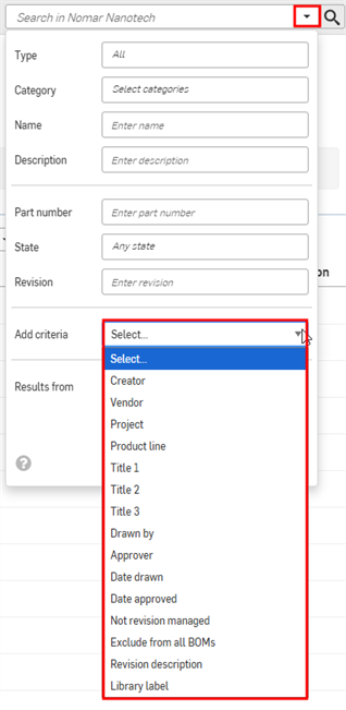 Filtering a search by property from the Documents page