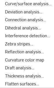 Show analysis tools menu