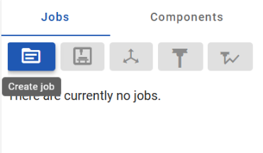 Jobs section with Create job button highlighted