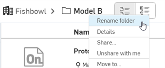 Rename folder from folder context menu