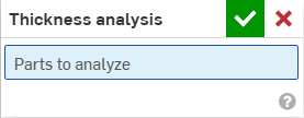 Thickness analysis tool dialog box