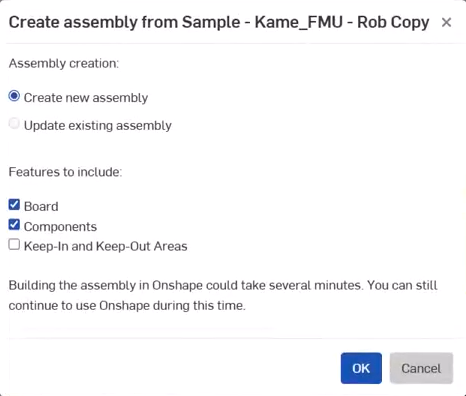 Create assembly dialog