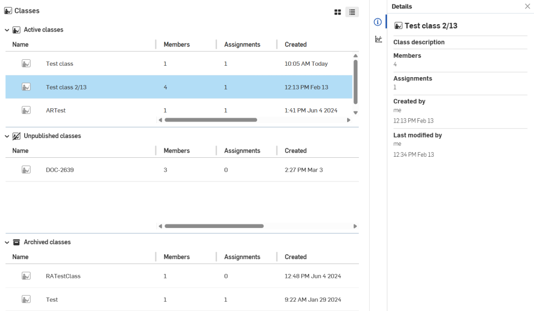 클래스 세부사항 창