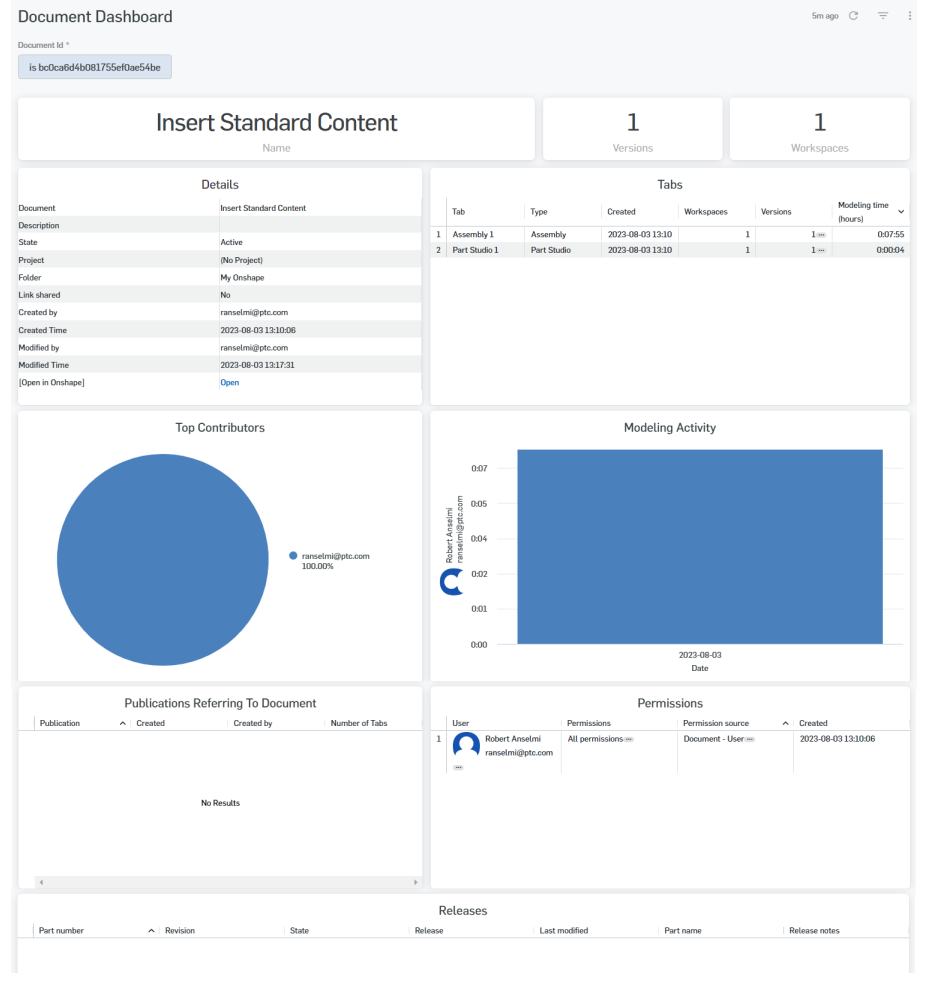통합문서 대시보드 전체 페이지의 스크린샷