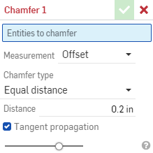 Chamfer dialog