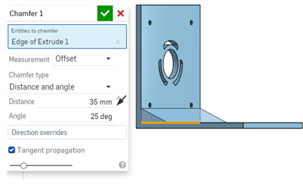 Example of Distance-and-angle Chamfer (after)