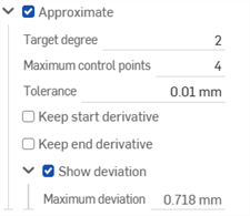 Options to reapproximate complex curves