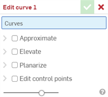 Edit curve dialog