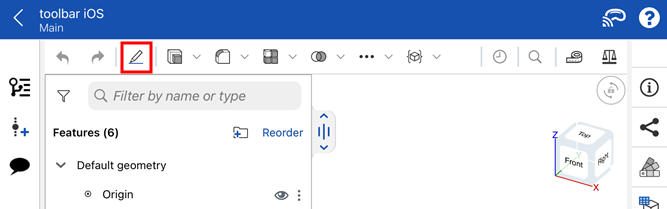 iOS: Search in the toolbar
